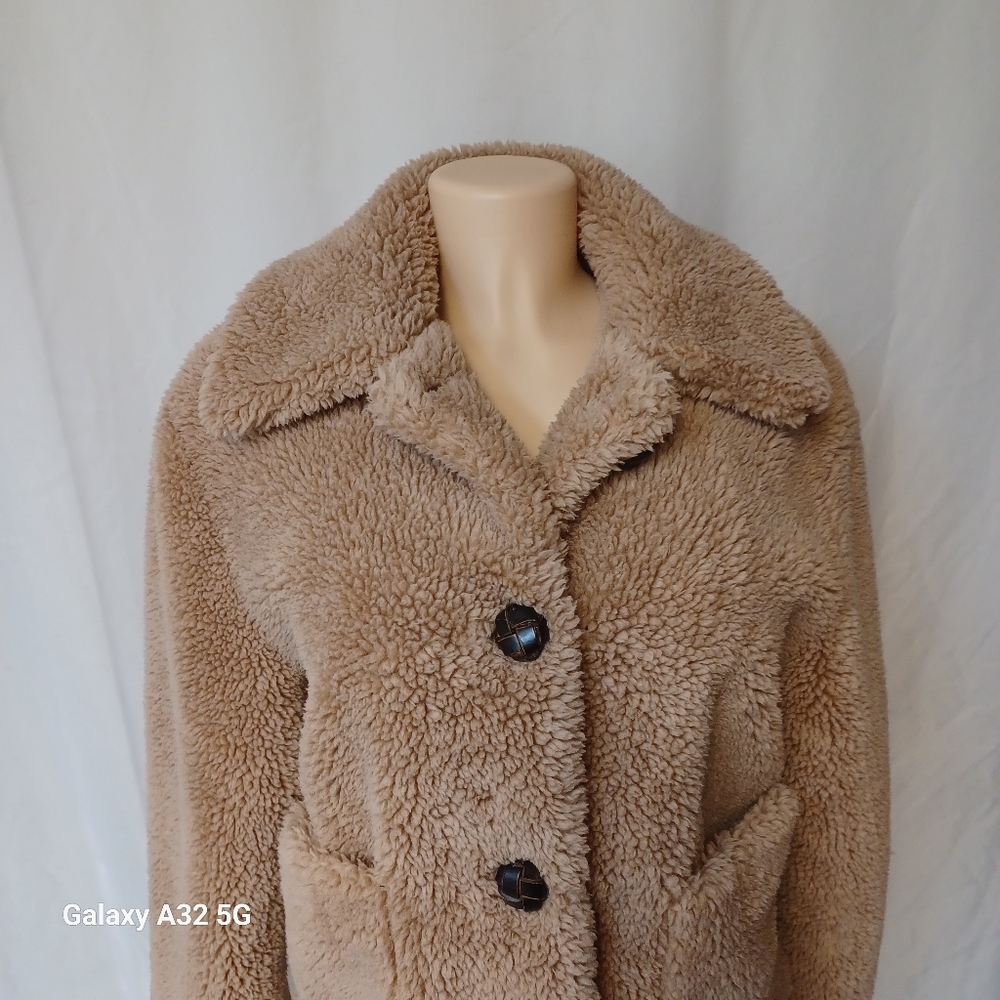 Zara Tan Sherpa Jacket Size S - Picture 7 of 10